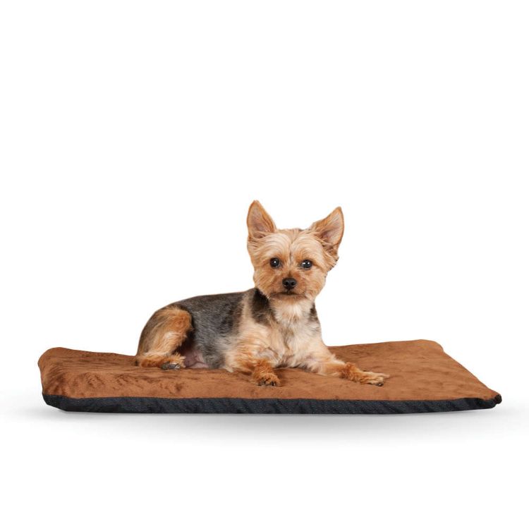 K&H Pet Products Ortho Thermo Pet Bed Medium Chocolate / Coral  17" x 27" x 3" 