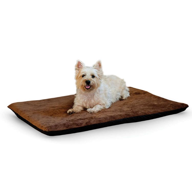 K&H Pet Products Ortho Thermo Pet Bed Large Chocolate / Coral 24" x 37" x 3" 