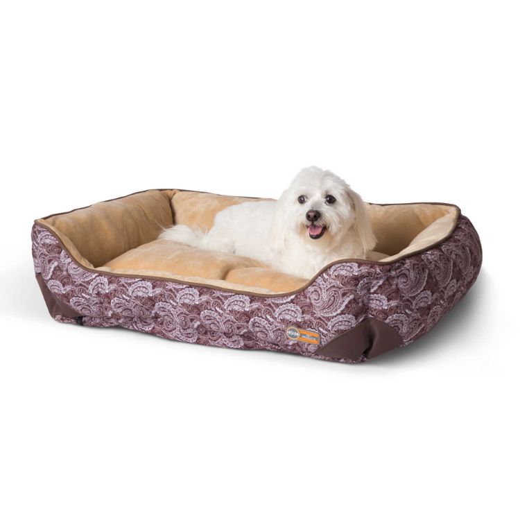 K&H Pet Products Self-Warming Lounge Sleeper Medim Brown 24" x 30" x 9"