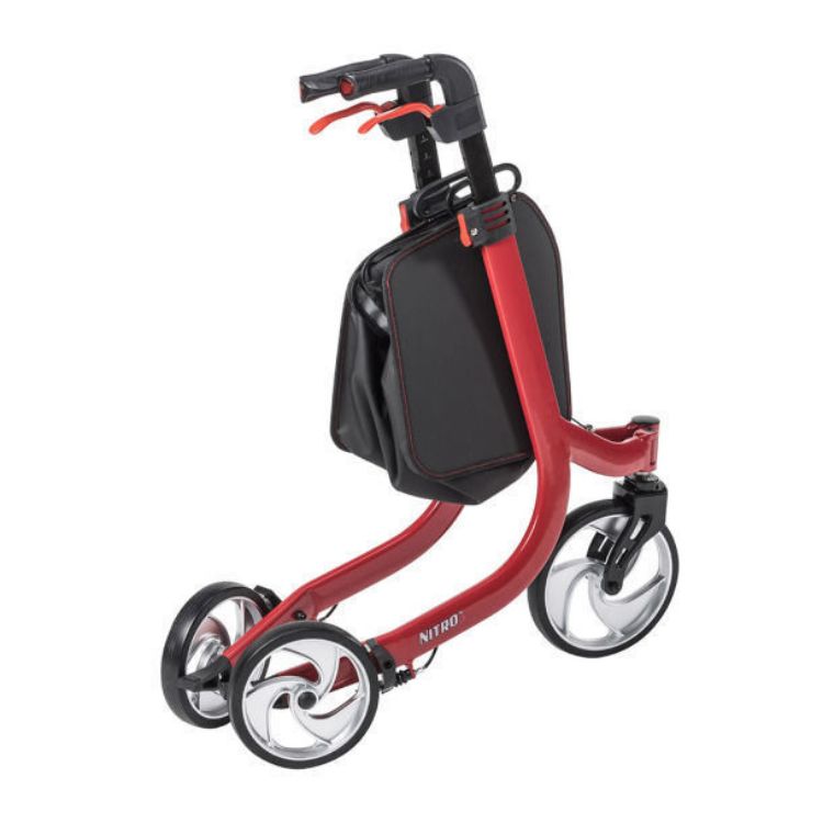 nitro 3 wheel rollator  fold side