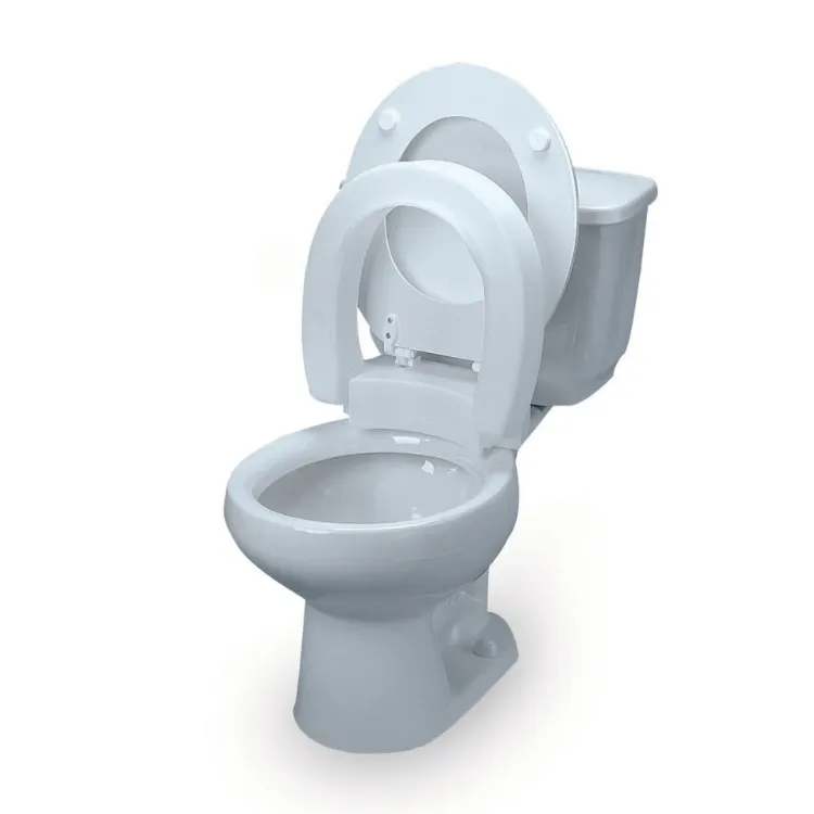 Hinged Elevated Toilet Seat Elongated