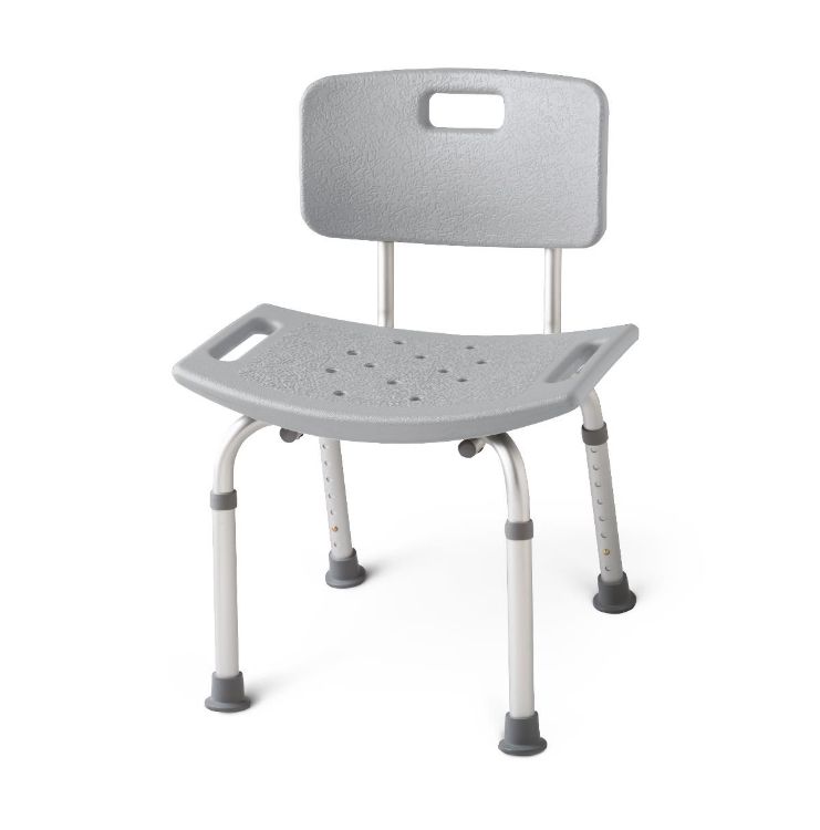 Medline Deluxe Aluminum Shower Chair with Back