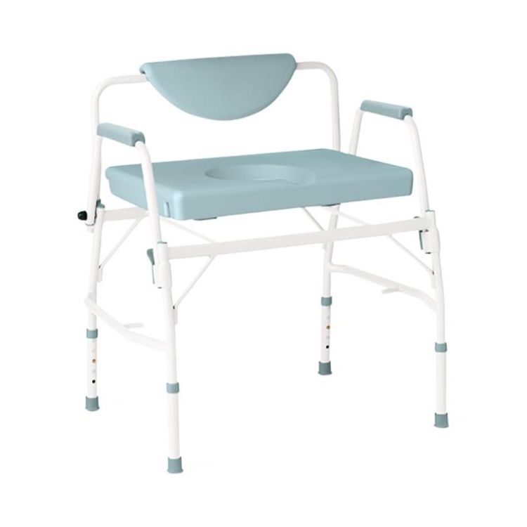 Medline Steel Bariatric Drop Arm Commode With 1000 lb Weight Capacity