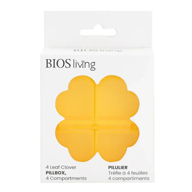 Yellow 4 Leaf Clover Pillbox