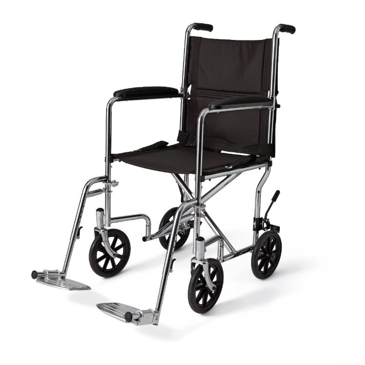 Medline Aluminum Transport Chair with Armrests