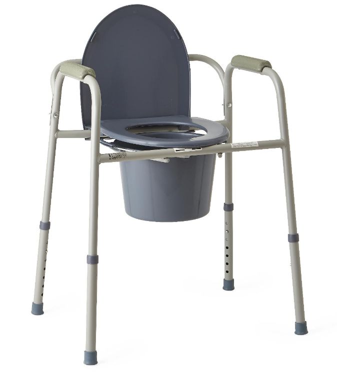 Medline 3 in 1 Steel Bedside Commode