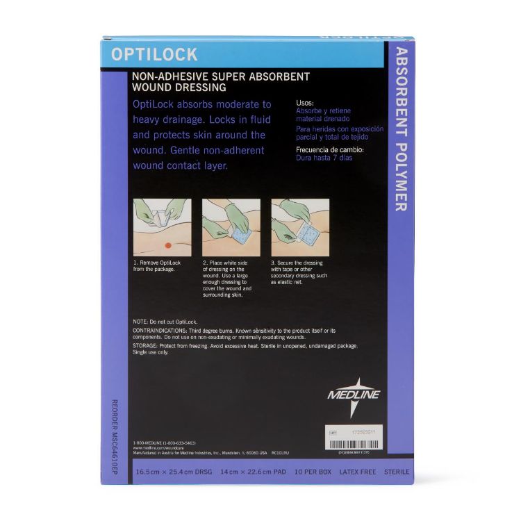 Medline OptiLock Nonadhesive Super Absorbent Wound Dressings