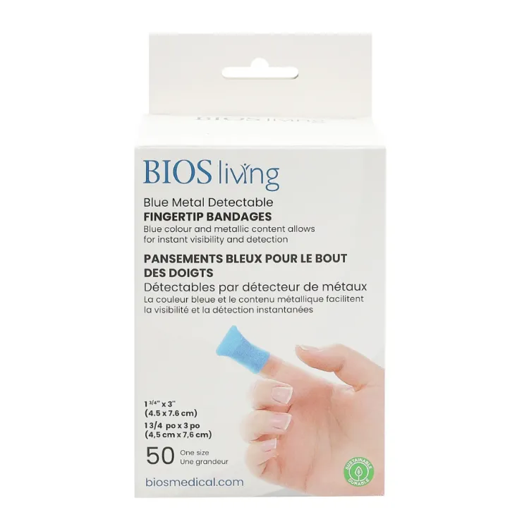 Blue Metal Detectable Fingertip Bandages